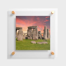 Great Britain Photography - Stonehenge Under The Beautiful Sunset Floating Acrylic Print