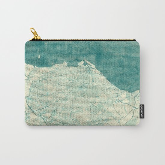 Edinburgh Map Blue Vintage Carry-All Pouch