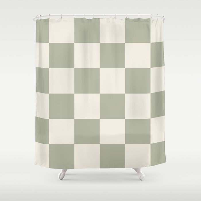 Checkered (Sage Cream) Shower Curtain