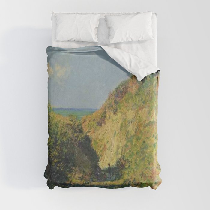 Claude Monet - Le chemin creux ,(The hollow road) Duvet Cover