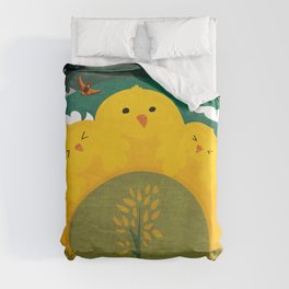 A Day on Chicken Mountain Duvet Cover
