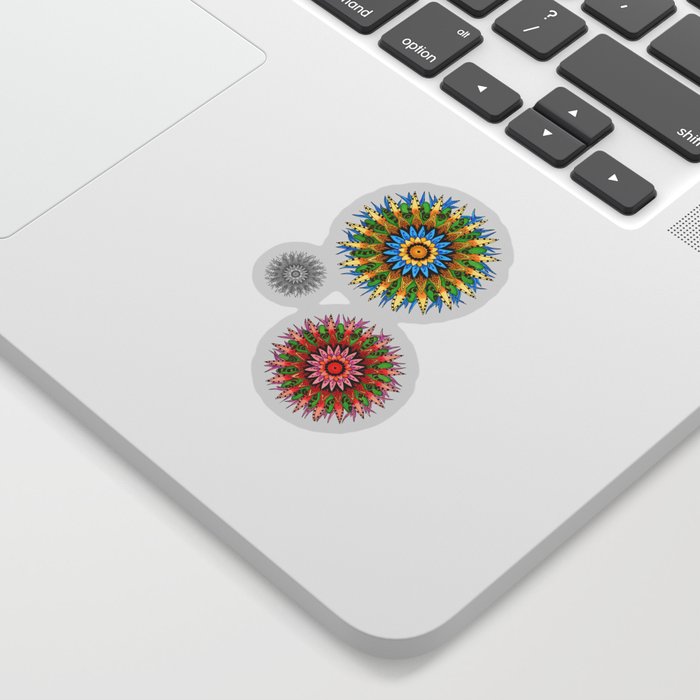 Colorful Mandala Grids - Vibrant Blues Sticker