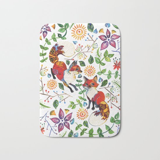 Fox Pattern Bath Mat