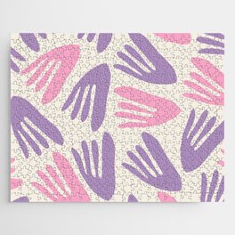 Big Cutouts Papier Découpé Abstract Pattern Purple Pink Cream  Jigsaw Puzzle