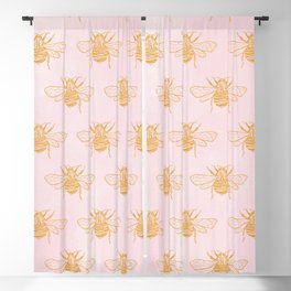 light pink bumblebee Blackout Curtain