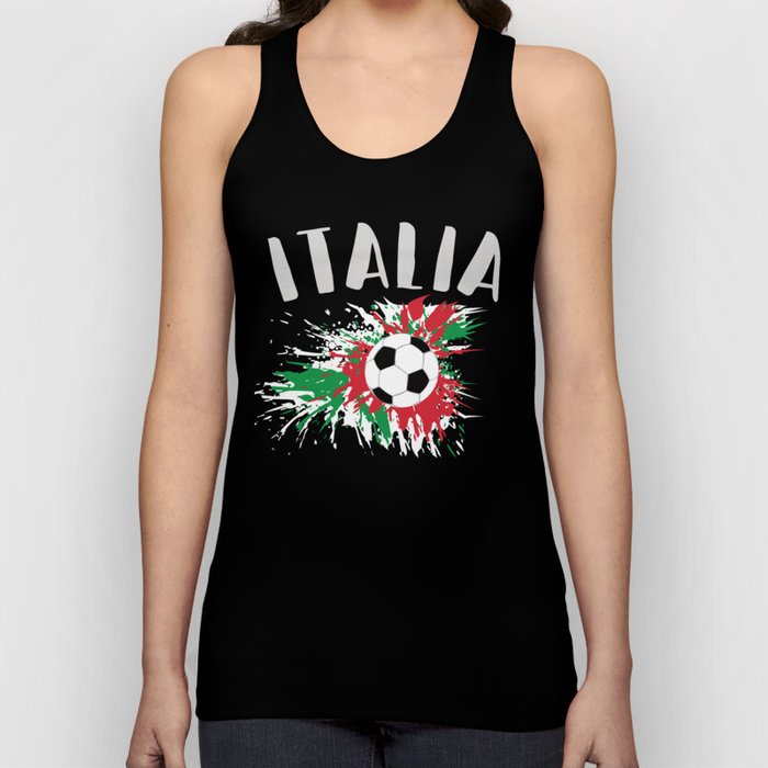 Italy Soccer Ball Grunge Flag Tank Top