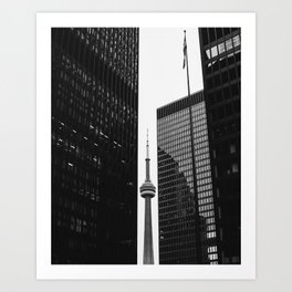 CN Tower Between Buildings Art Print