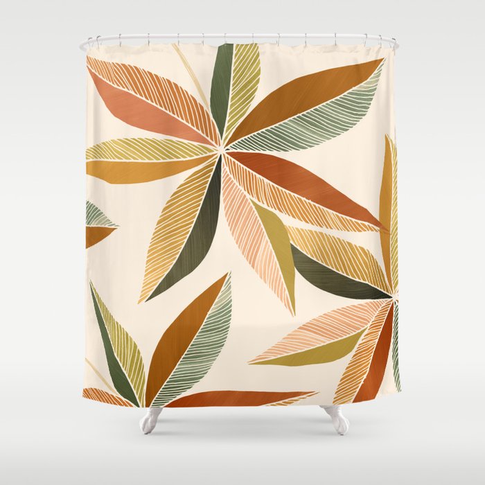 Autumn Japanese Maple Botanical Design Shower Curtain