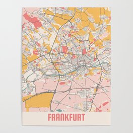 Frankfurt city map Poster