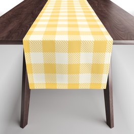 gingham_yellow and cream Table Runner