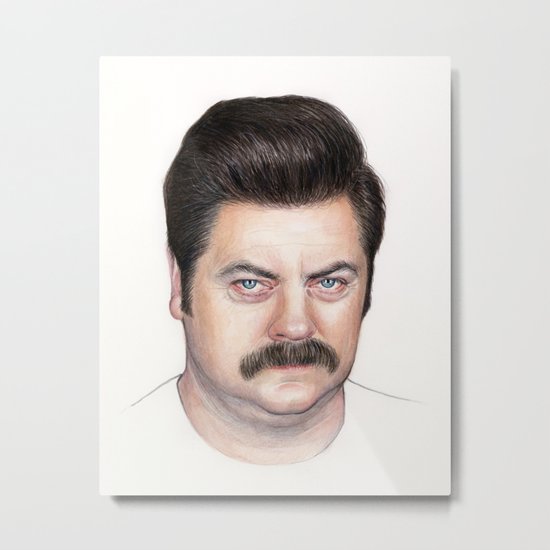 Ron Swanson Metal Print