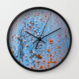 dustbin Wall Clock | Photo, Burn, Abtraction, Abstract, Minimalisitc, Blue, Texture, Color, Colorcolorful, Ornage 
