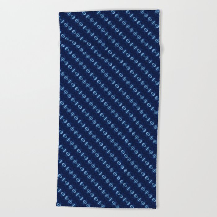 Afro Traditional Blue Indigo North African Moroccan Fabric Style Beach Towel