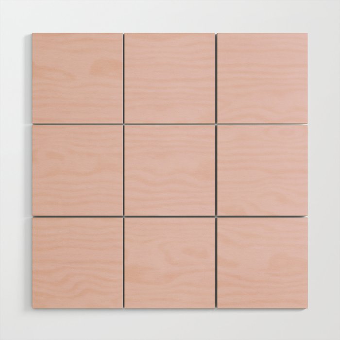 Pale Pastel Pink Solid Color Hue Shade - Patternless 5 Wood Wall Art