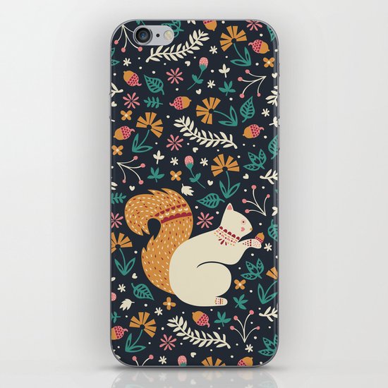 Merry Little Squirrel iPhone & iPod Skin