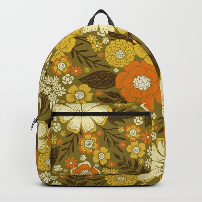 1970s Retro/Vintage Floral Pattern Backpack