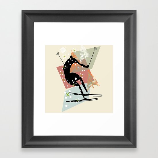 Skier Framed Art Print