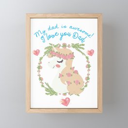 THIS UNICORN'S DAD IS AWESOME Framed Mini Art Print