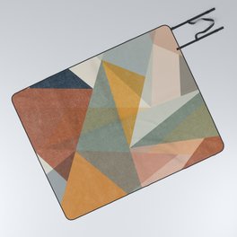 modern triangle mosaic - multi Picnic Blanket