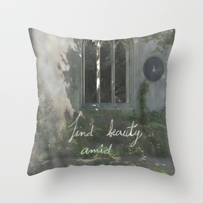 Beauty in Ruins Throw Pillow