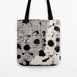 Artistic Miami Map - Black and White Tote Bag