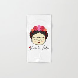 Viva la Frida, artist, flowered Hand & Bath Towel