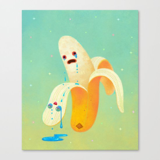 Crying banana Canvas Print