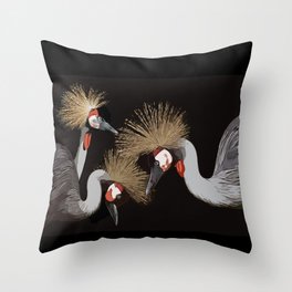 Crested cranes Throw Pillow
