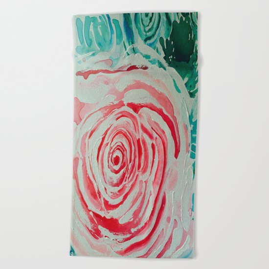 Where the Pink Roses Grow, Summer is Ending and Romantic Fall Nights are Here Beach Towel