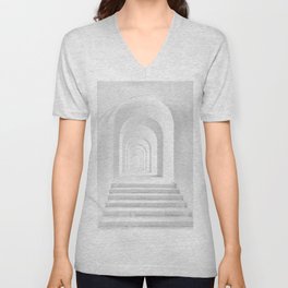 Arches and hallways architectural black and white portrait photograph - photography - photographs for home and wall decor V Neck T Shirt