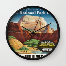 Vintage poster - Zion National Park Wall Clock