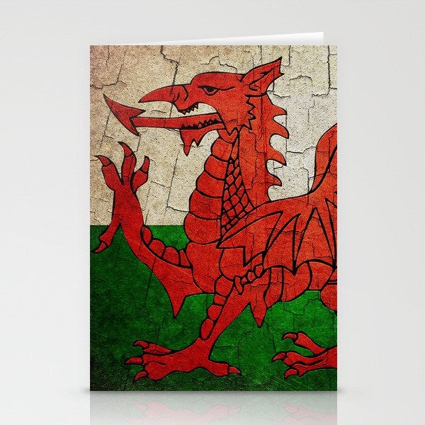 Vintage Wales flag Stationery Cards