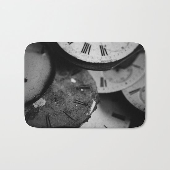 Time - Black and White Bath Mat