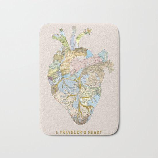 A Traveler's Heart Bath Mat