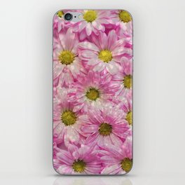 Elegant Pink White Yellow Glitter Daisies Floral iPhone Skin