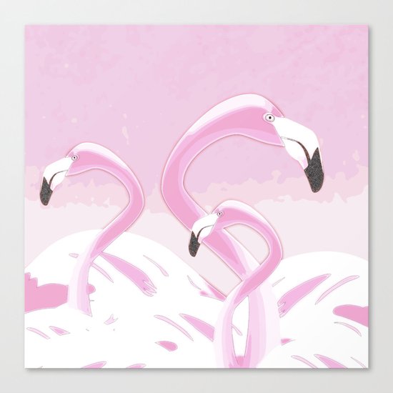 Soft Pink Flamingos Design Canvas Print