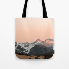 Snow Sunset Hues | Nautre and Landscape Photography Tote Bag