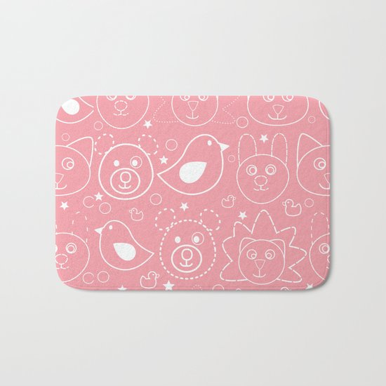 Baby Animals Coral Bath Mat