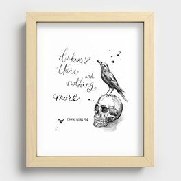 Darkness there and nothing more, Edgar Allan Poe Recessed Framed Print