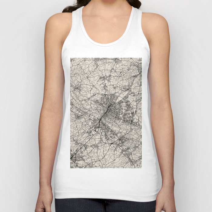 Germany, Bielefeld - Black and White Authentic Map  Tank Top