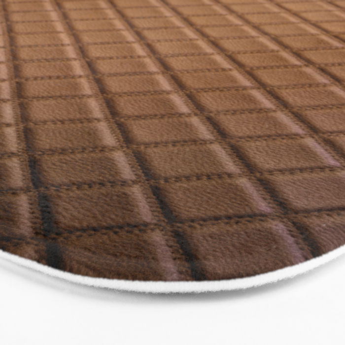 Chocolate Brown Leather Lattice Pattern By Brian Vegas Bath Mat