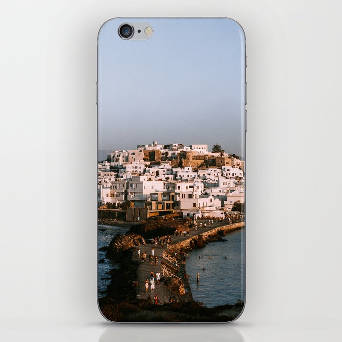 Sunset View over the Old Town of Chora on the Sea | The Greek Island of Naxos, Cyclades, Greece, Europe | Travel Photography Fine Art iPhone Skin