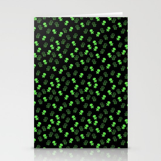 Aliens-Green Stationery Cards