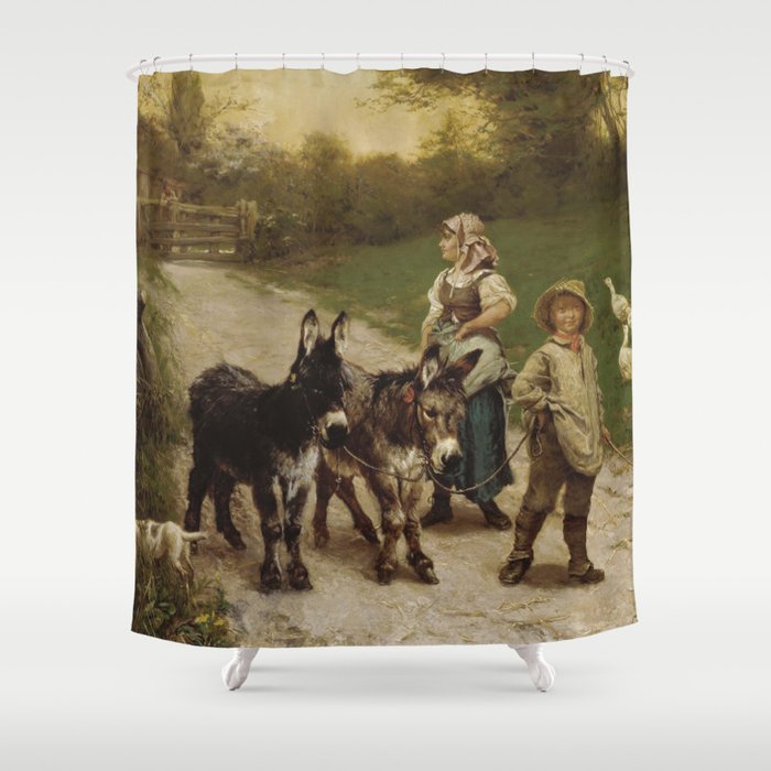 The young farmer (1885) - Edgar Bundy  Shower Curtain