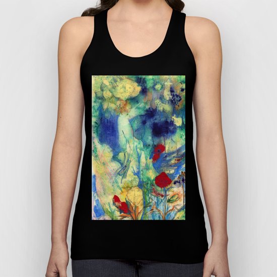 Fairy with Red Flowers Unisex Tank Top
