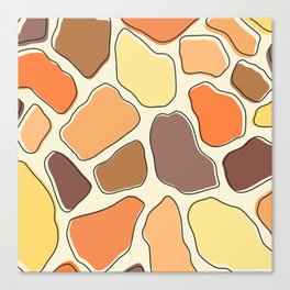 Orange, yellow and brown abstract pebbles pattern Canvas Print