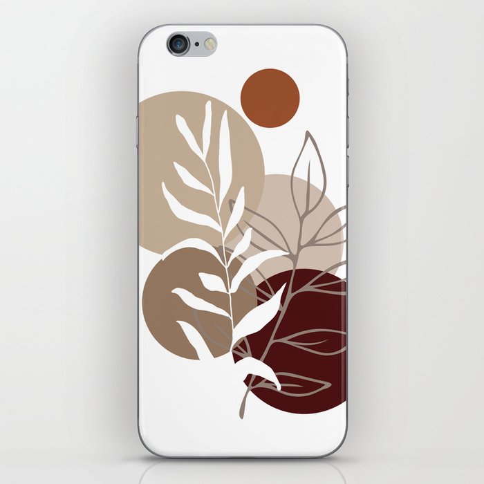 Modern Leaf and Sun Abstract iPhone Skin