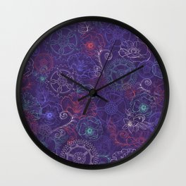 Floral Steampunk pattern Wall Clock
