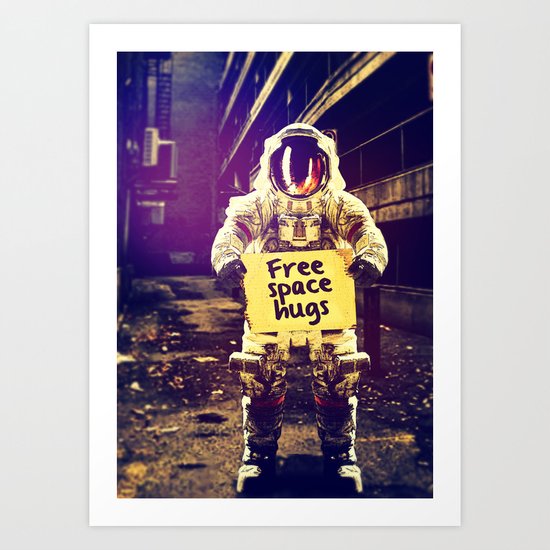 Space hugs Art Print
