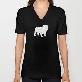 Bulldog Silhouette(s) V Neck T Shirt